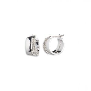 Lauren Ralph Lauren Silver-Tone Small Pavé Split-Hoop Earrings
